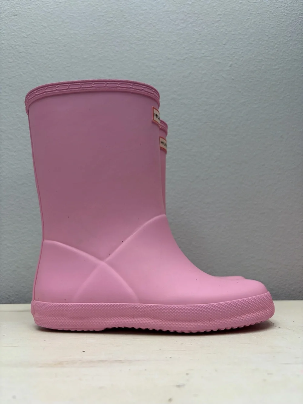Hunter First Classic Pink Kids Rain Boots Size 12